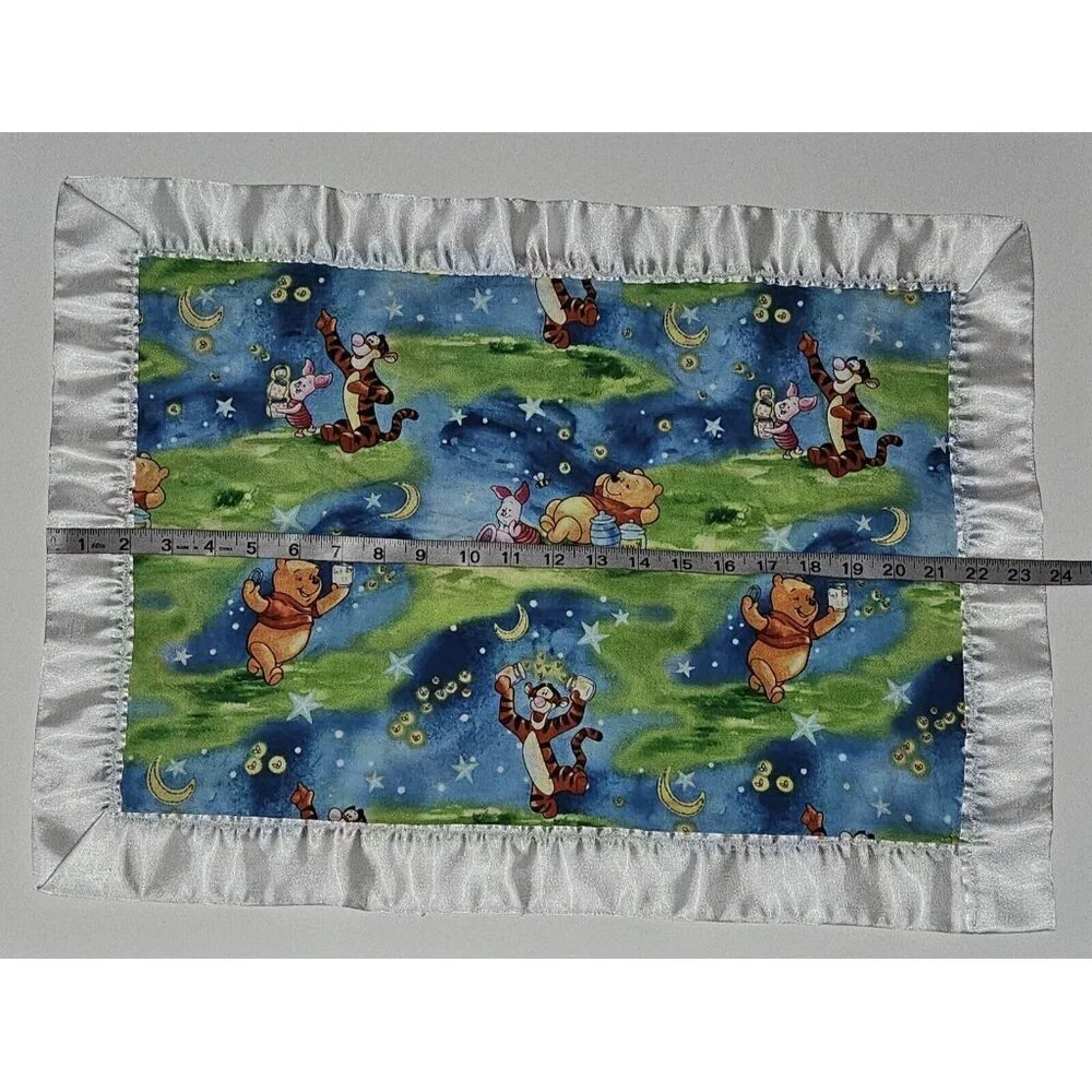 Disney Winnie Pooh Handmade Lovey Satin Trim Fireflies Piglet Tigger Moon Stars